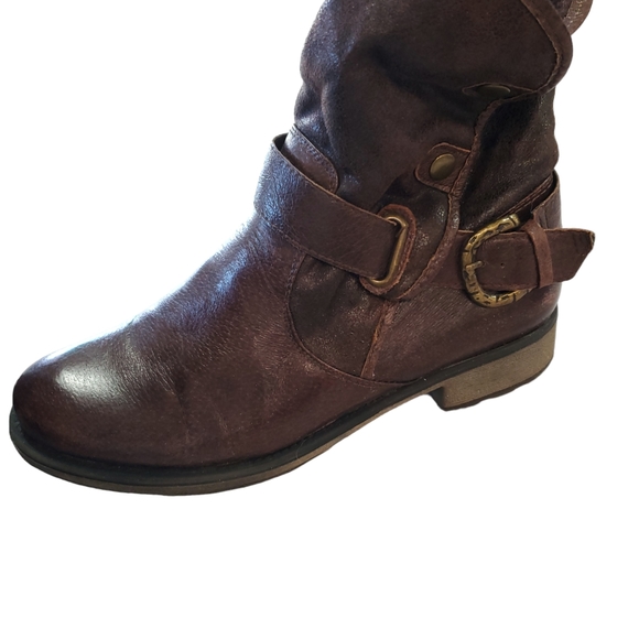 Bare Traps  Shakira Brown Mid Calf Leather Fur Lined Boots Size 8 - Picture 16 of 16